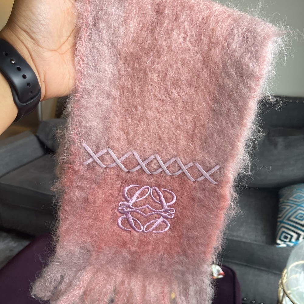 Loewe Pink Wool Scarf